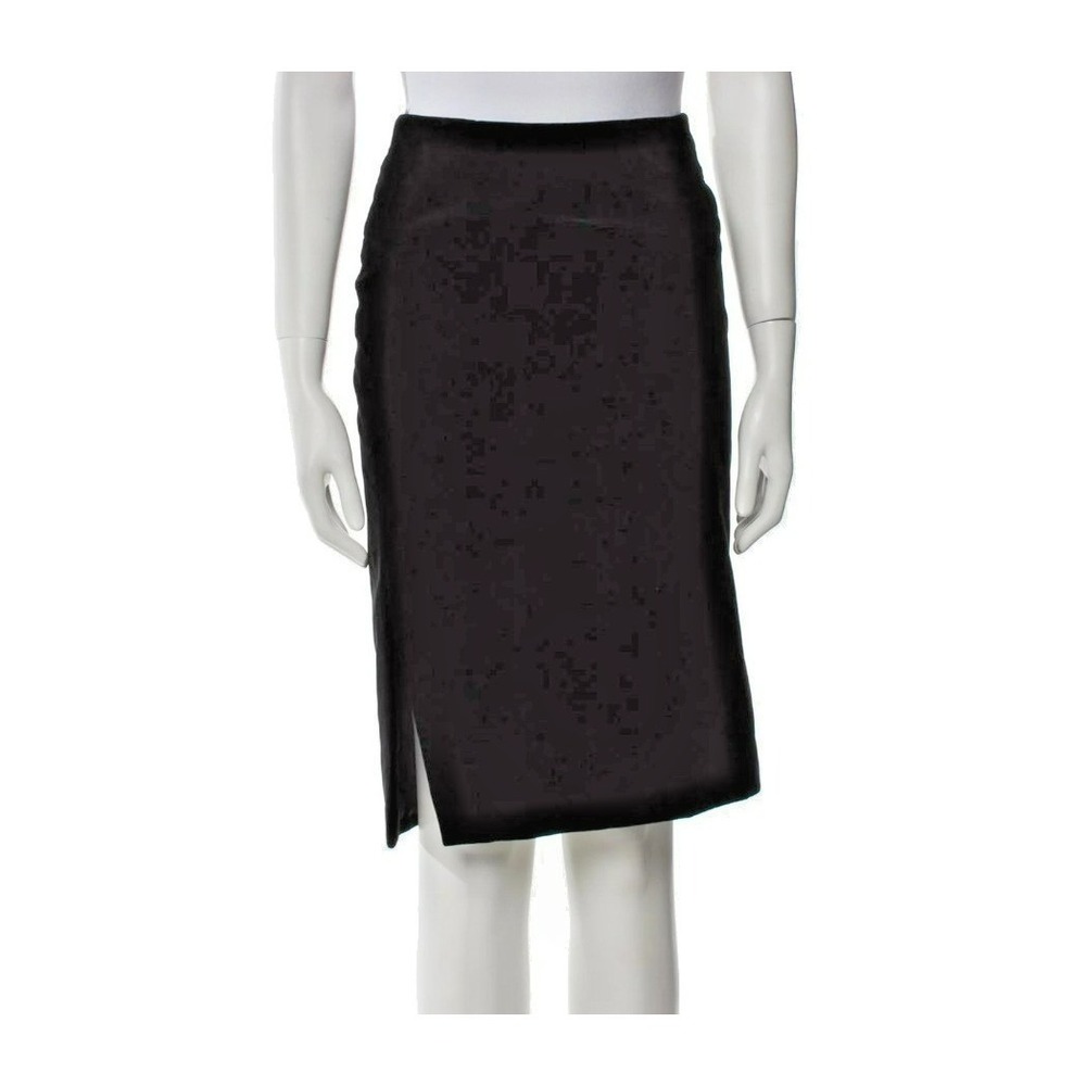 Tom Ford Zip Skirt 8US | 44 IT 100% Cotton Black Slim Fit Designer Essential